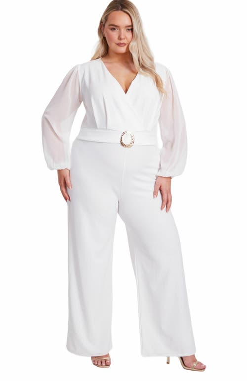 QUIZ QUIZ PLUS SIZE CHIFFON WRAP BUCKLE JUMPSUIT