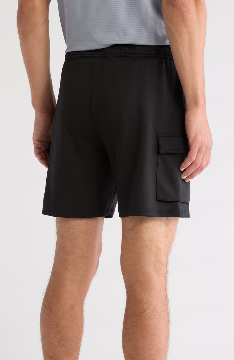 90 DEGREE BY REFLEX James 7-Inch Scuba Knit Cargo Shorts, Alternate, color, Black