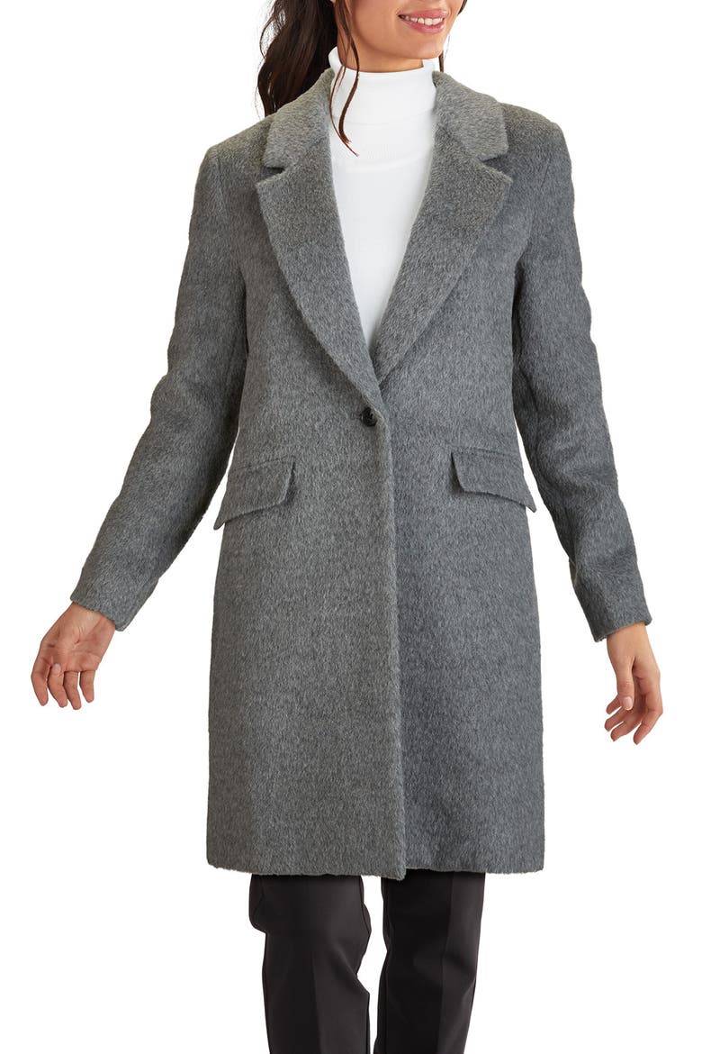 Wool & Alpaca Blend Coat, Main, color, MID GREY