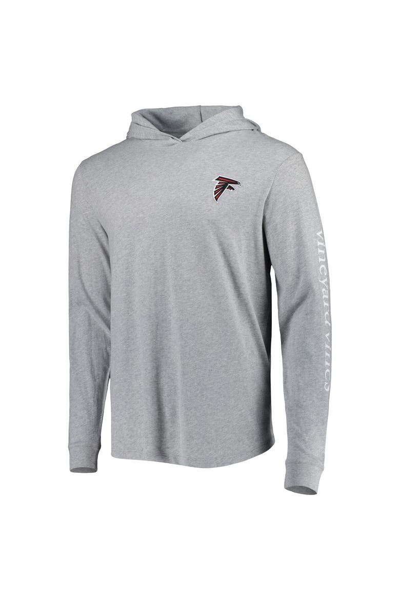 Men's Vineyard Vines Heathered Gray Atlanta Falcons Local Long Sleeve Hoodie T-Shirt, Alternate, color, Heather Gray
