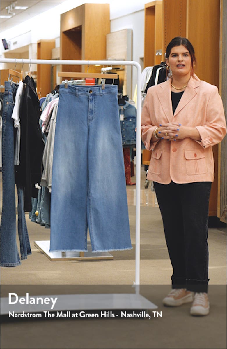 Free Fall Fray Hem Stretch Wide Leg Jeans, sales video thumbnail