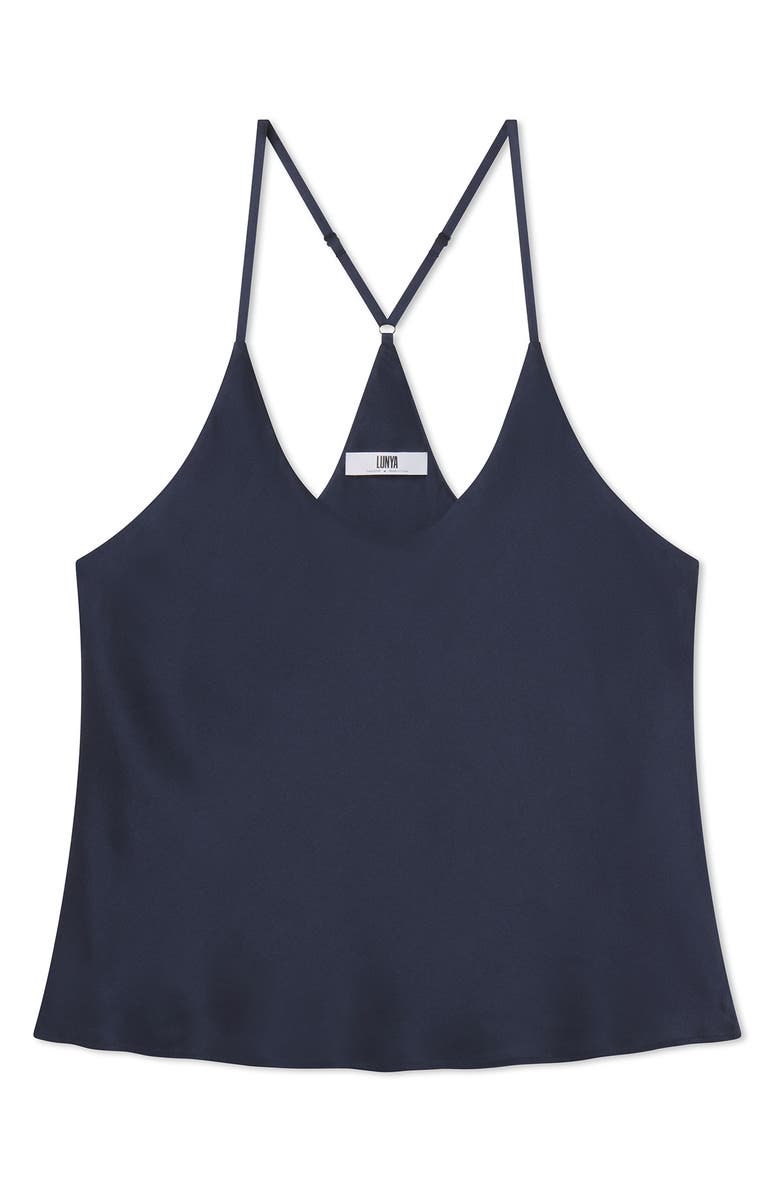 Lunya Washable Silk Bias Cut Cami Pajamas, Main, color, Deep Blue