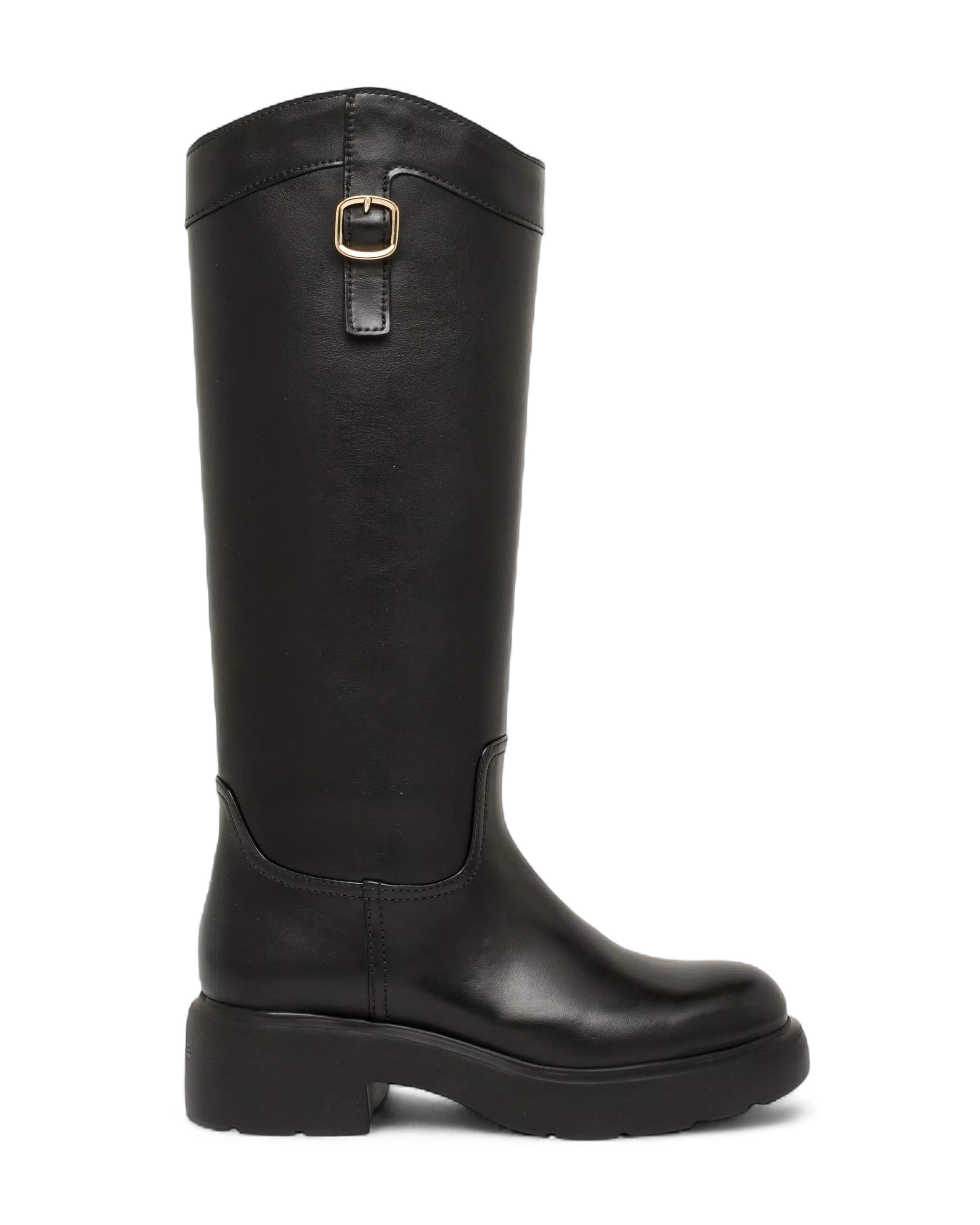 Santoni Leather Easy Boot, Main, color, Black
