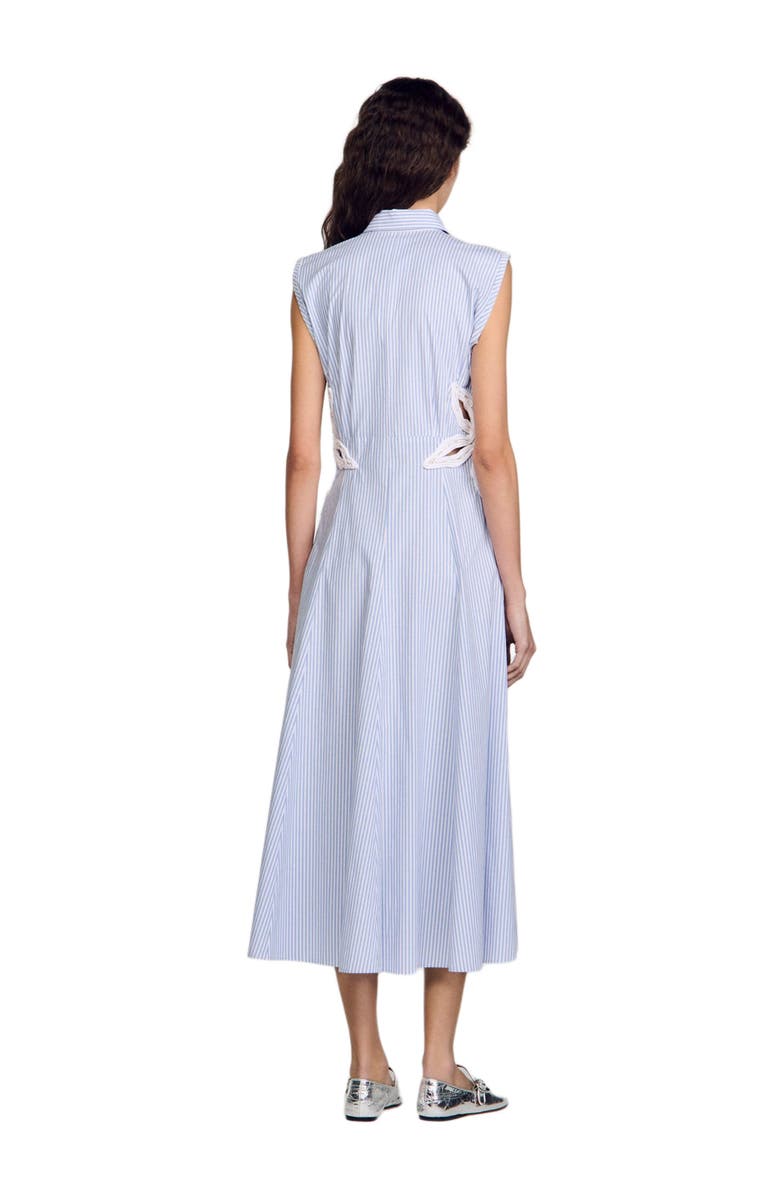 SANDRO Stripy embroidered maxi dress, Alternate, color, 