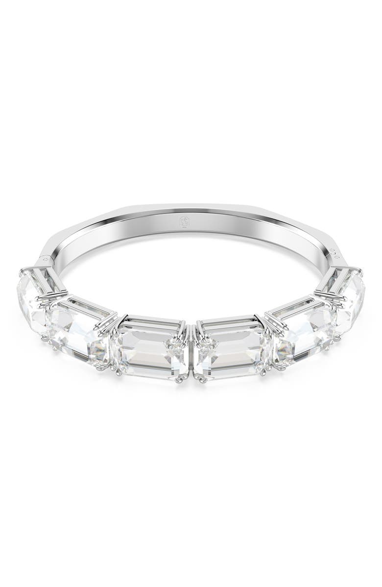 Swarovski Millenia Octagon Crystal Bangle Bracelet, Main, color, White/ Silver