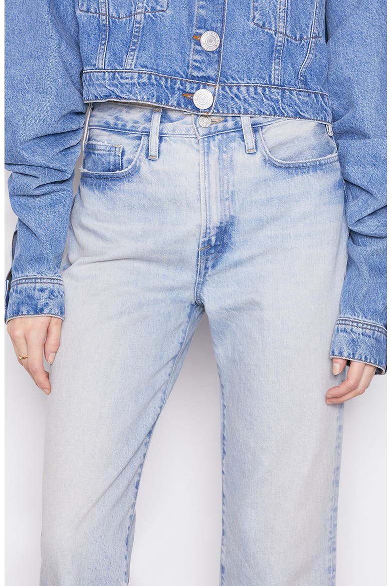 (Bio)Degradable Le Jane Raw Hem Straight Leg Jeans, Alternate, color, LUSTER