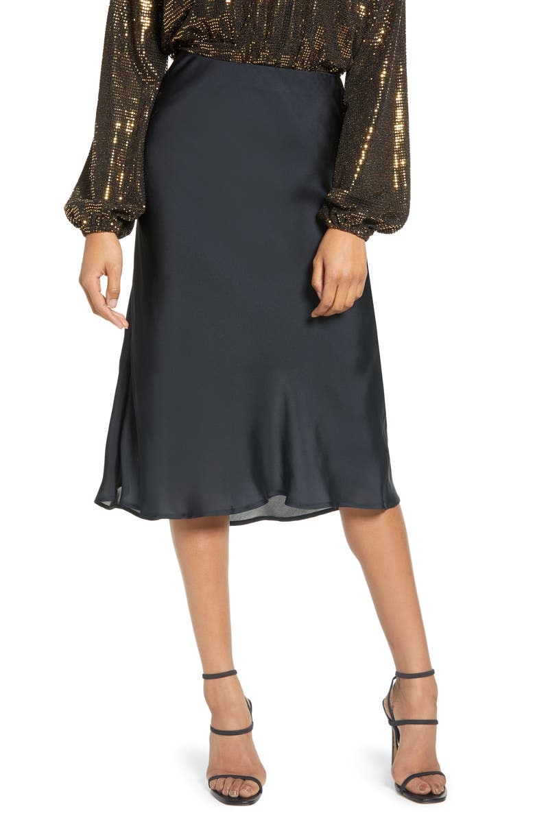 Leith Satin Midi Skirt, Main, color, 