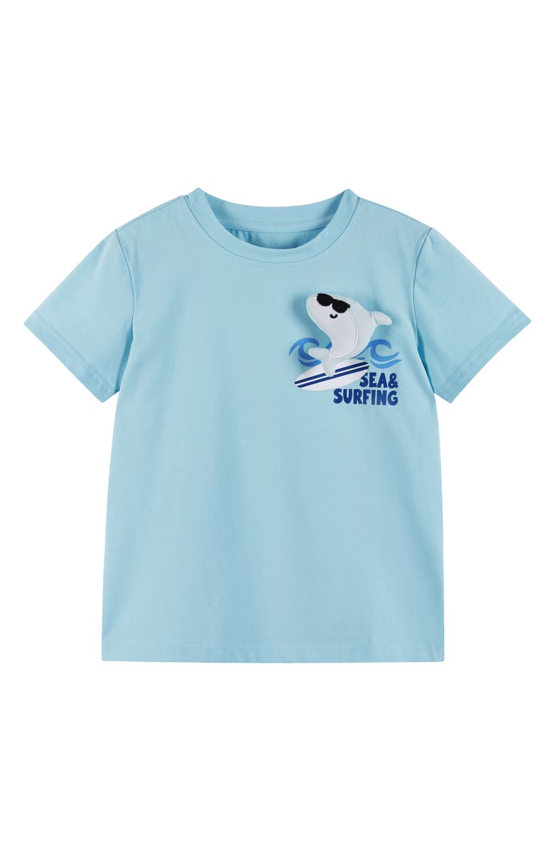 Andy & Evan Kids' Sea & Surfing Graphic T-Shirt, Main, color, Blue Shark