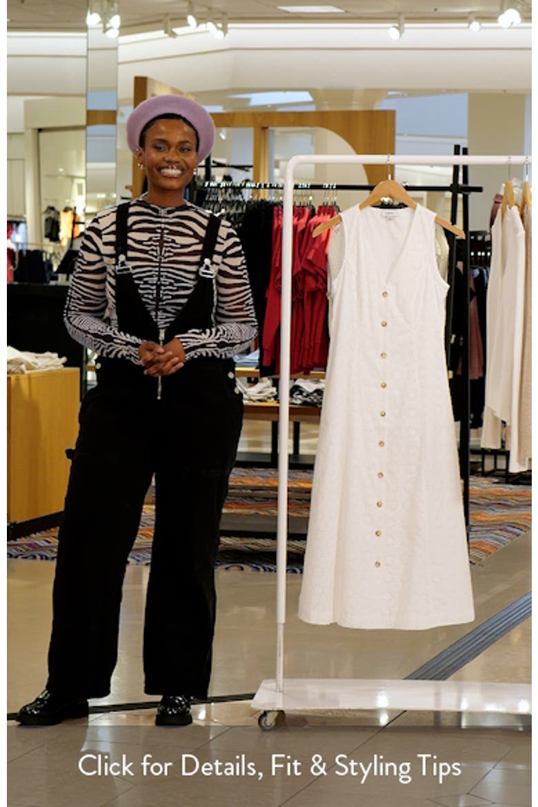 Sleeveless Cotton Eyelet Midi Dress video
