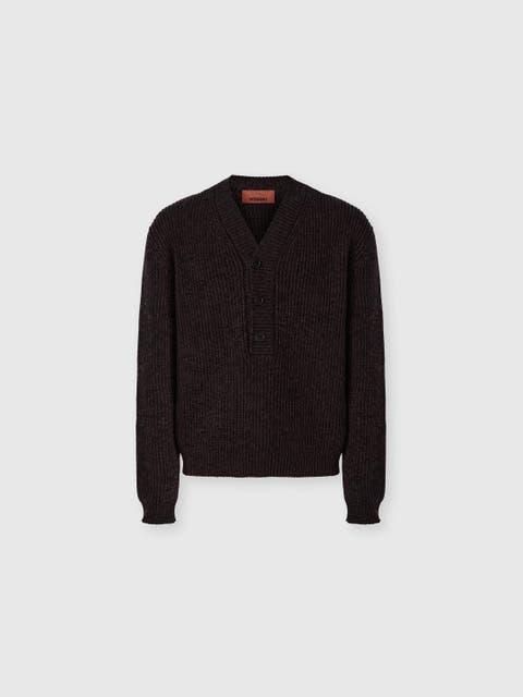 Wool And Viscose Mélange V-neck Pullover