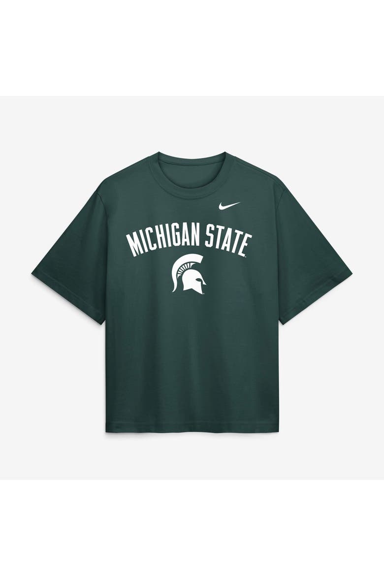 Women's Nike  Green Michigan State Spartans Arch Logo Boxy T-Shirt, Main, color, Green