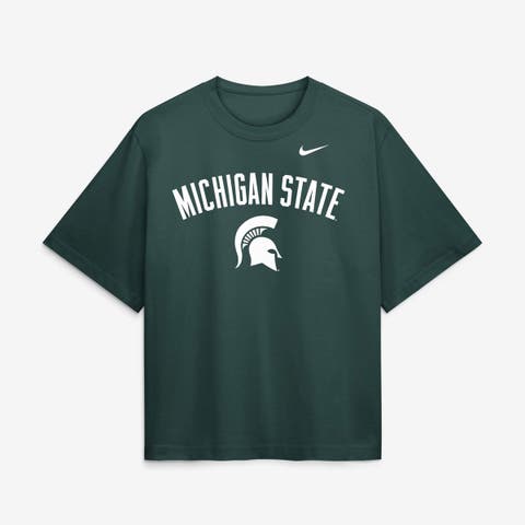 Women's Nike  Green Michigan State Spartans Arch Logo Boxy T-Shirt