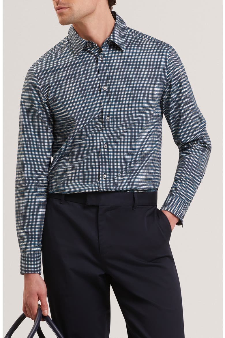 Huayna Long Sleeve Regular Fit Button-Up Shirt, Main, color, TEAL-BLUE