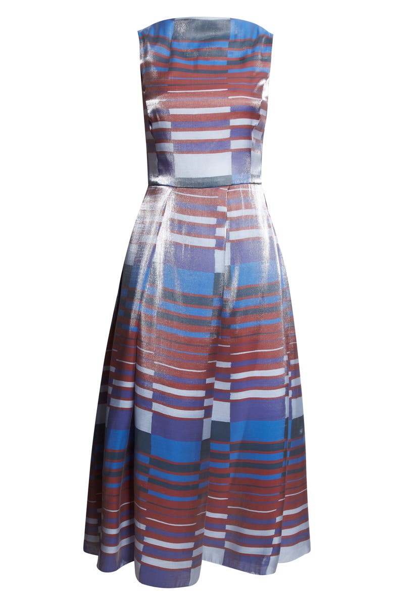 Emporio Armani Metallic Geo Print Sleeveless Dress, Alternate, color, Patterned