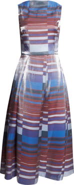 Emporio Armani Metallic Geo Print Sleeveless Dress
