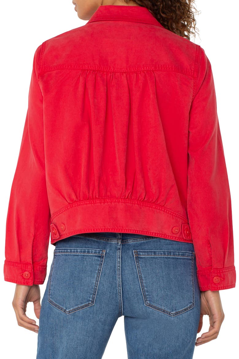 Button Front Trucker Jacket, Alternate, color, GERANIUM