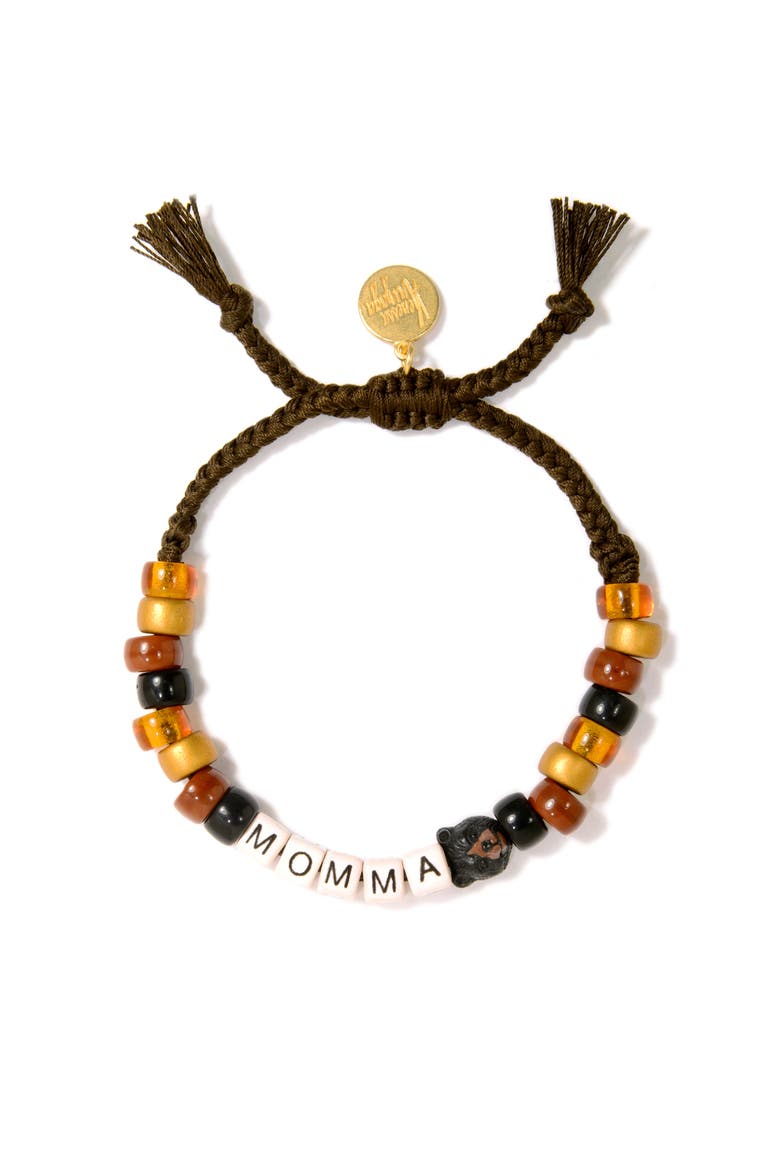 Momma Bear Bracelet, Main, color, Brown