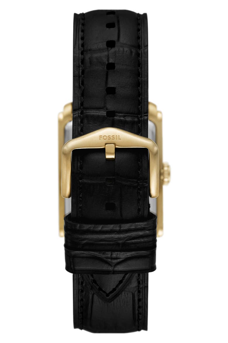 Carraway Leather Strap Watch, 30mm, Alternate, color, BLACK / GOLD