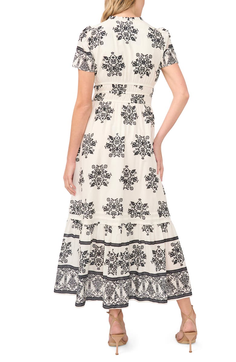 CeCe Print Tiered Maxi Dress, Alternate, color, 