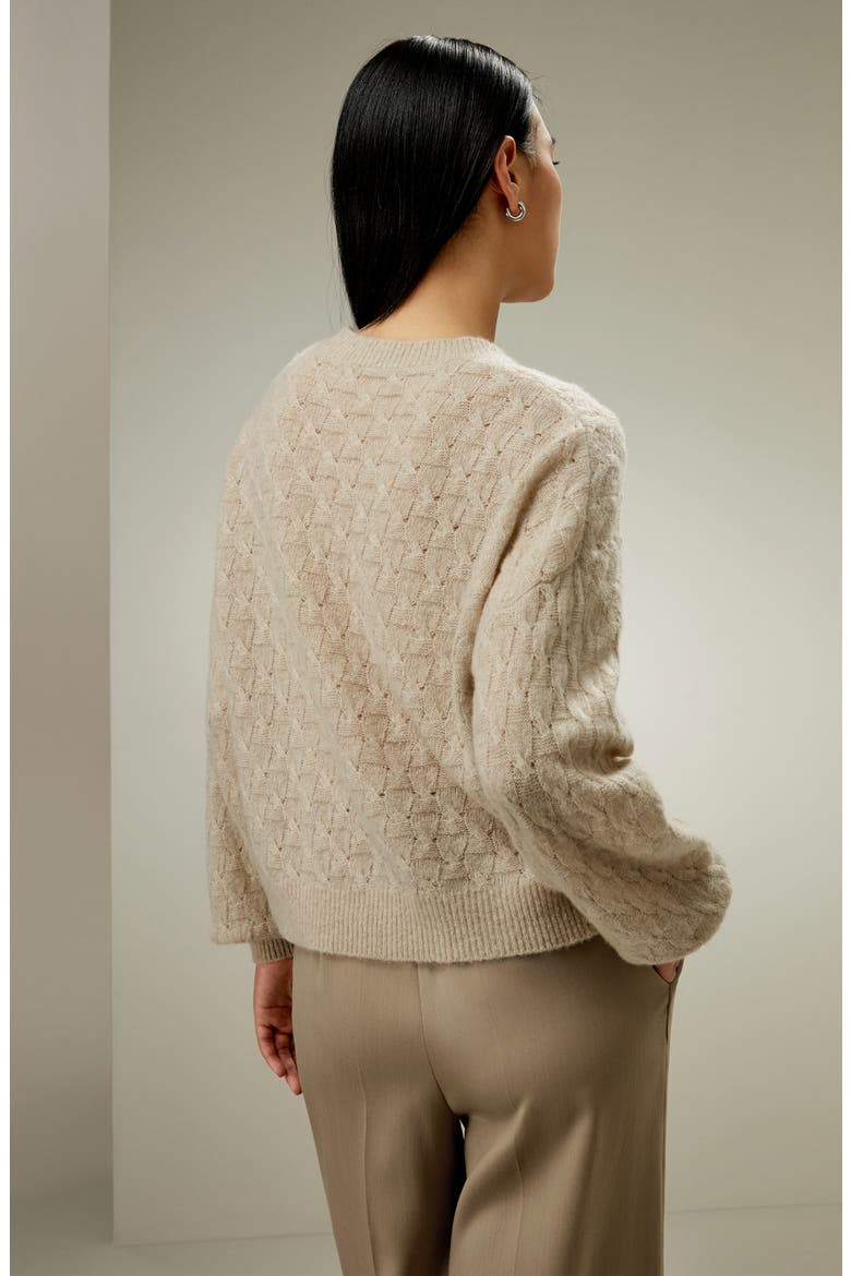 Women's Silk-Cashmere Blend Sweater, Alternate, color, Beige