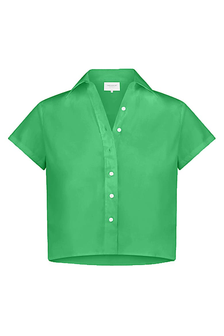 The Boxy Short Sleeve Cropped Shirt, Alternate, color, Kelly Green