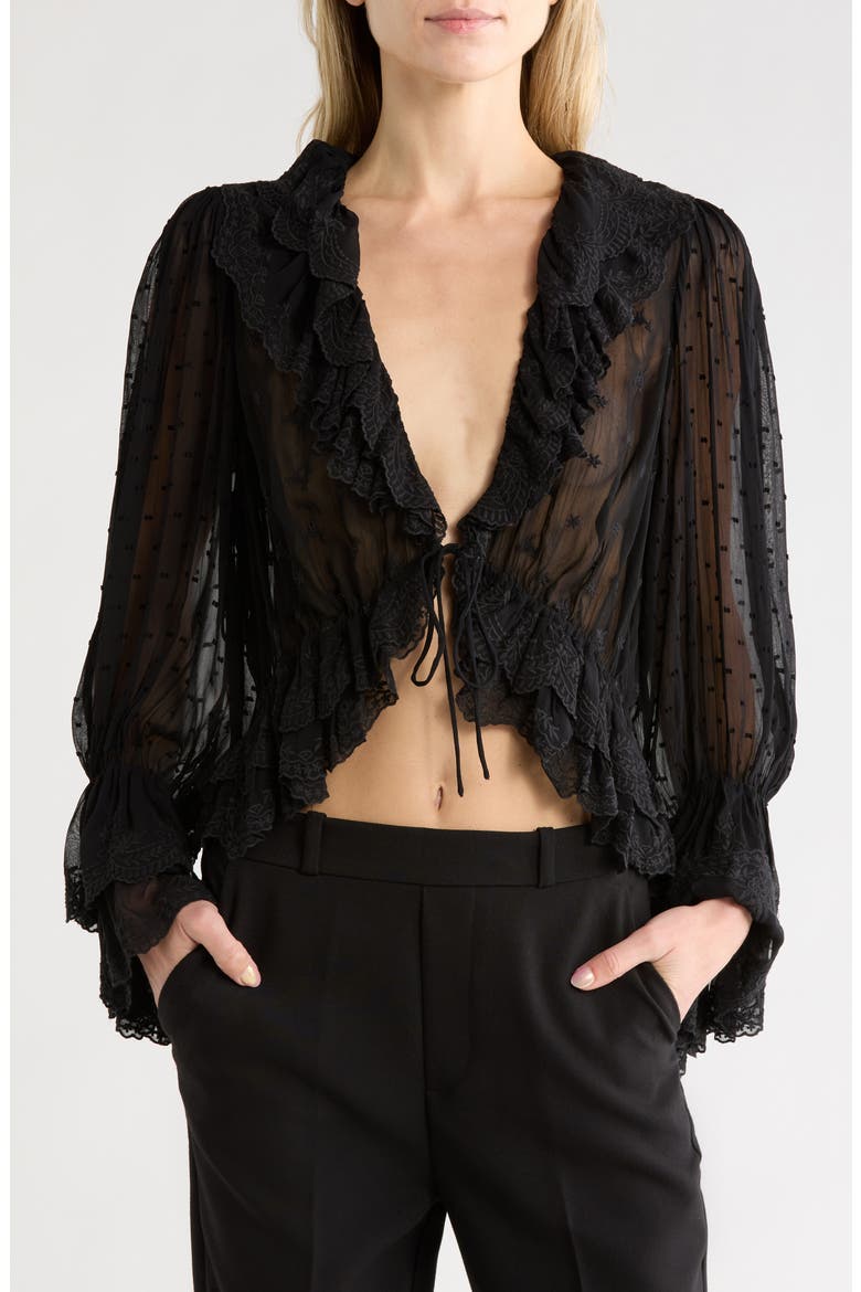Tenney Embroidered Top, Main, color, BLACK