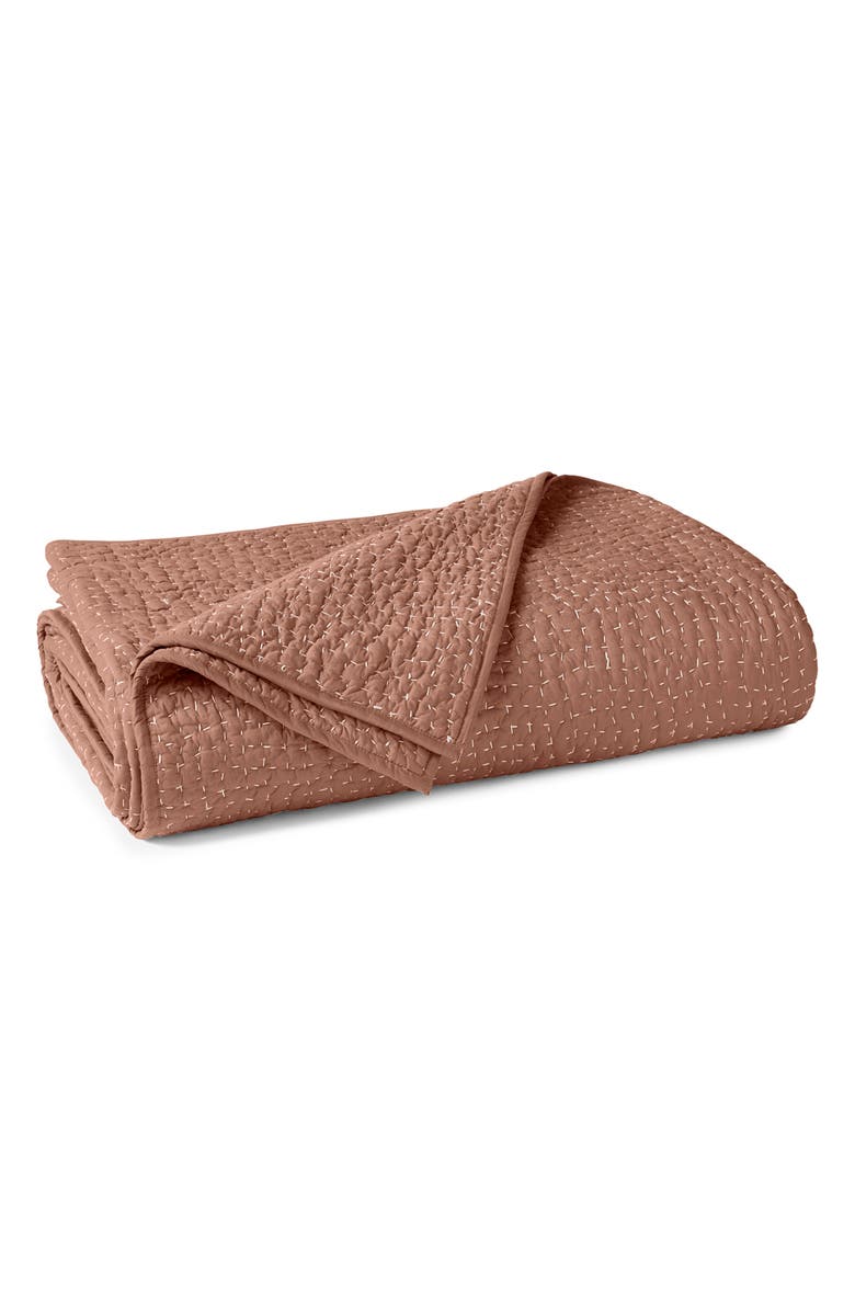 Coyuchi Pebbled Handstitched Organic Cotton Quilt, Main, color, Praline