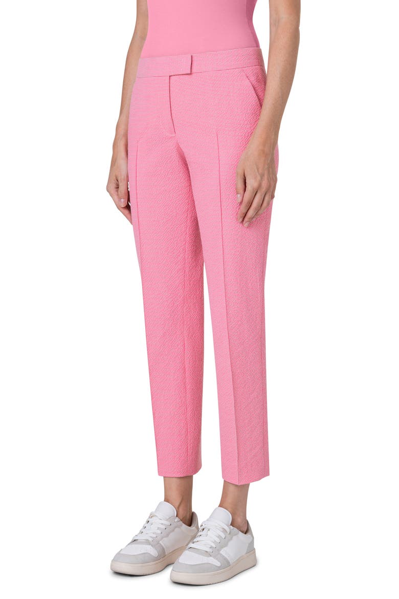 Frankie Stretch Seersucker Crop Pants, Alternate, color, FLAMINGO