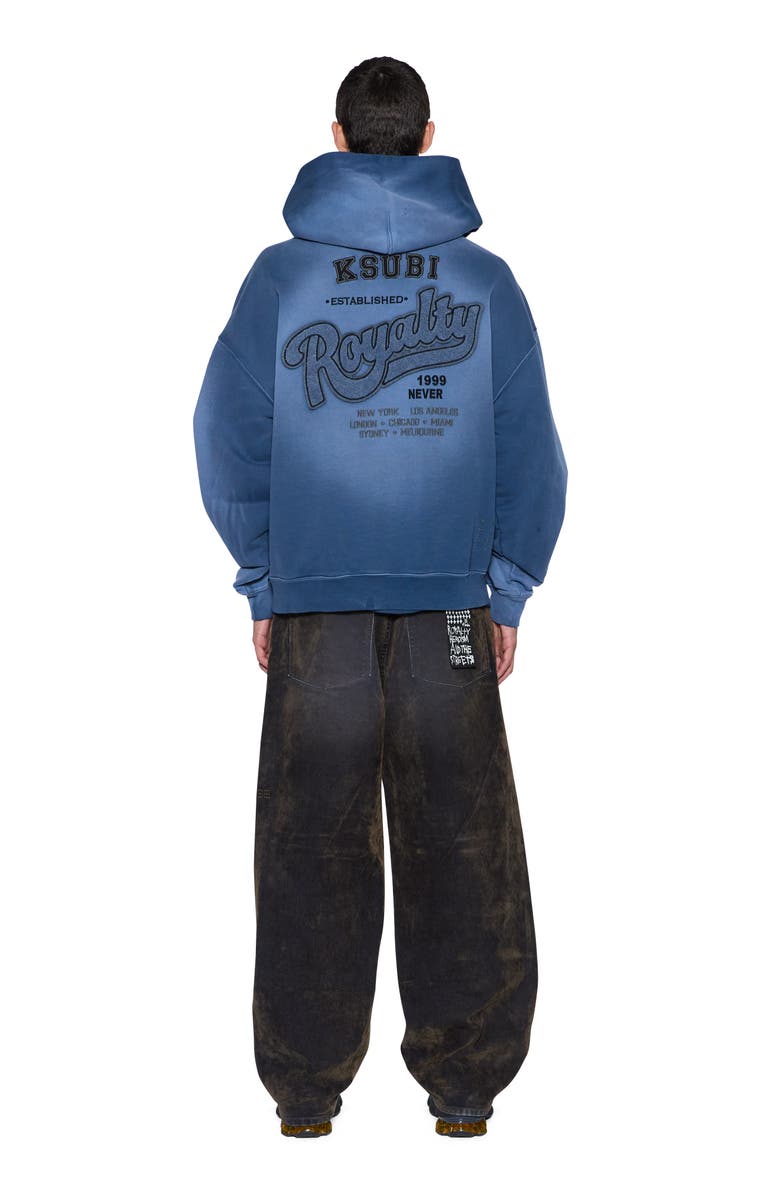 Ksubi Ace Ekcess Ombré Cotton Graphic Hoodie, Alternate, color, Dark Blue