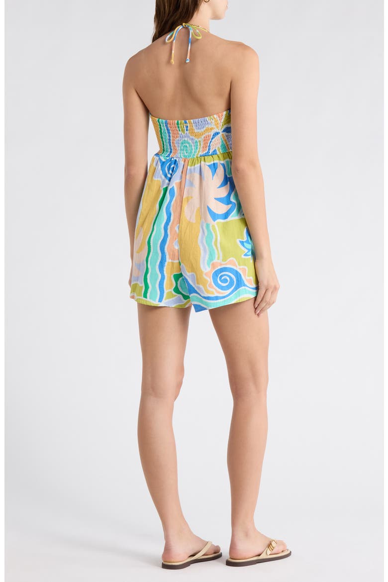 So Groovy Cotton & Linen Halter Romper, Alternate, color, BLUE MULTI