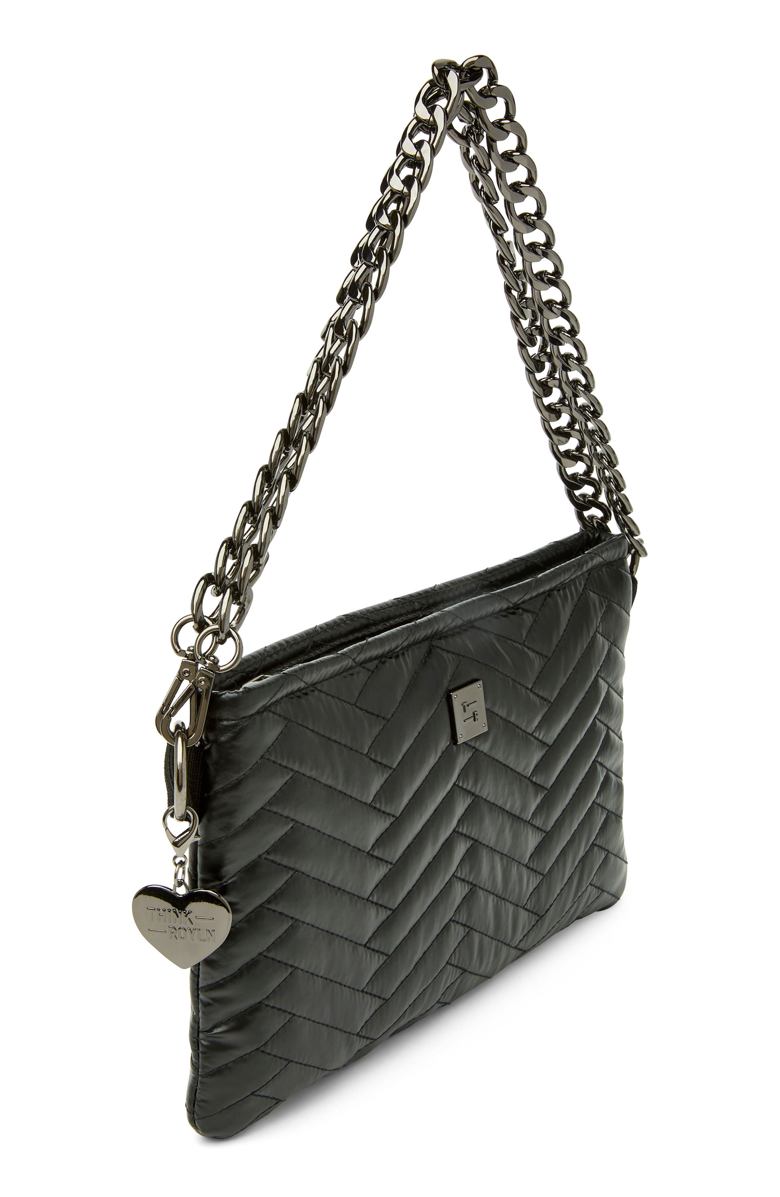 THINK ROYLN Almost Famous Quilted Crossbody Bag, Alternate, color, Pearl Black
