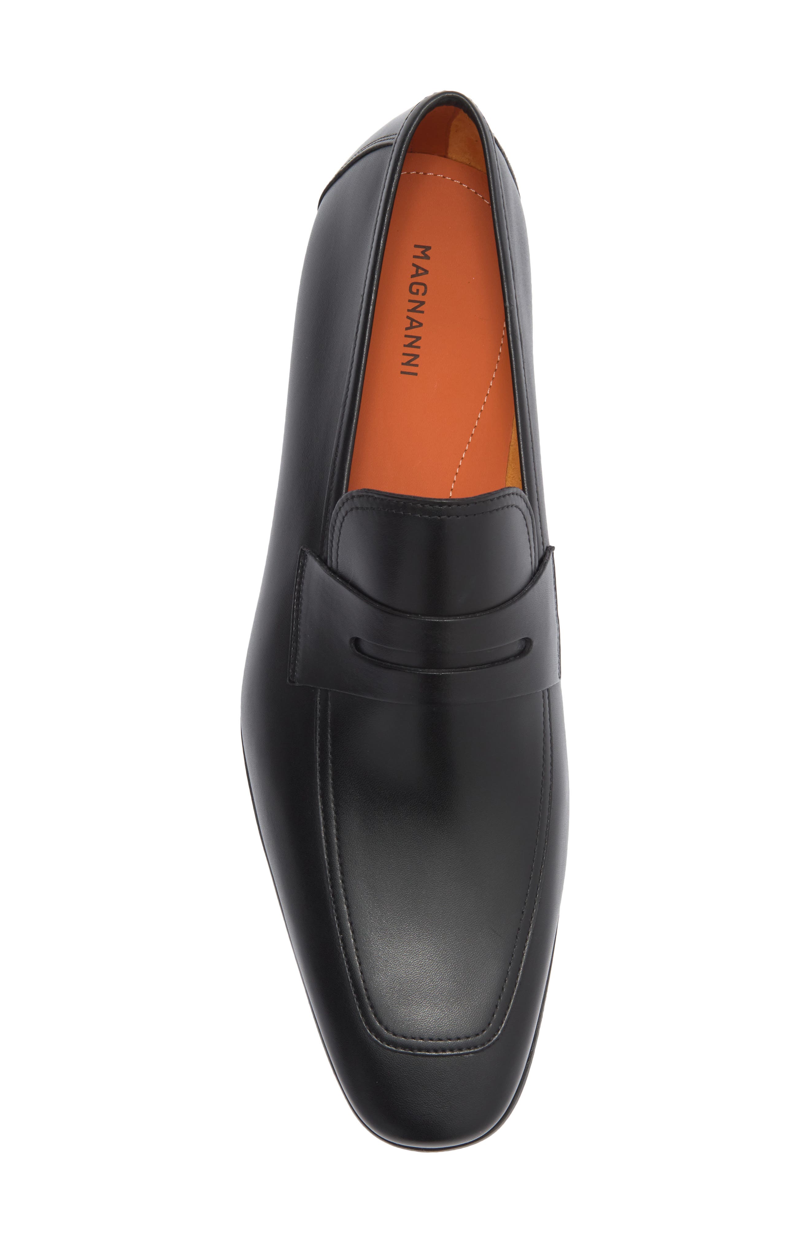Magnanni Vince Leather Penny Loafer, Alternate, color, Vince Black