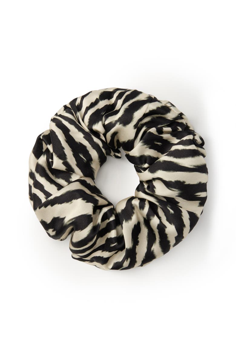 Zyra Silk Scrunchie, Main, color, Black