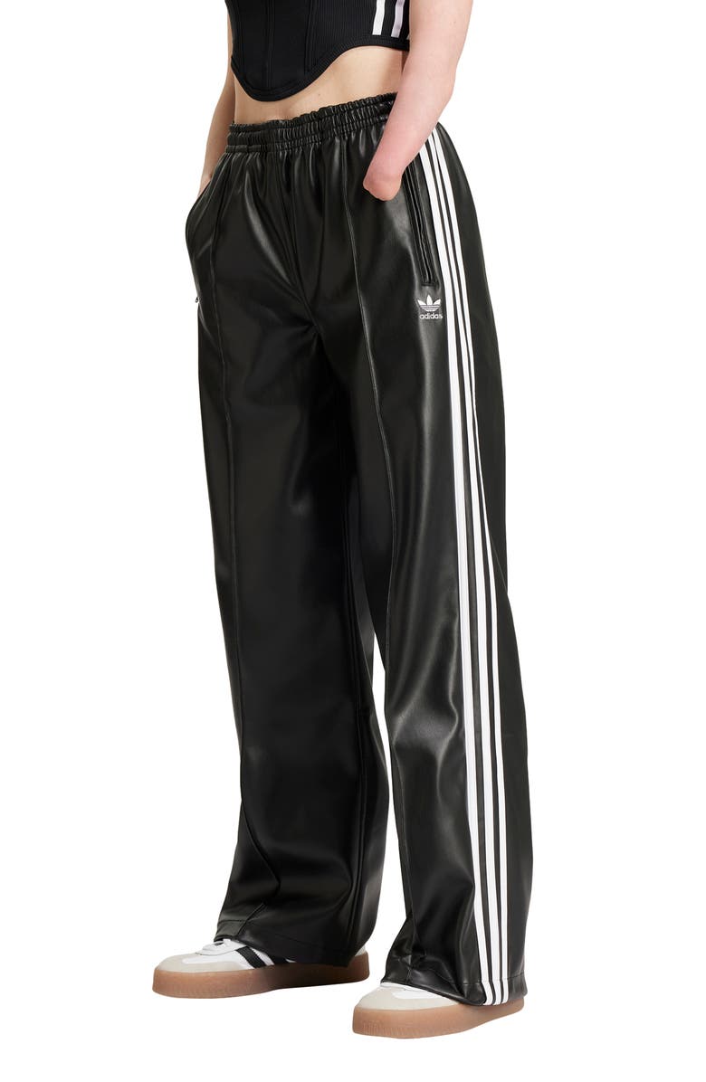 adidas Originals Firebird Faux Leather Track Pants, Main, color, 