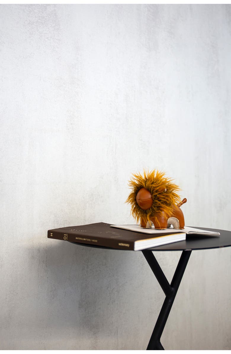 Zuny Lion Lino Faux Leather Paperweight, Alternate, color, Tan Wheat