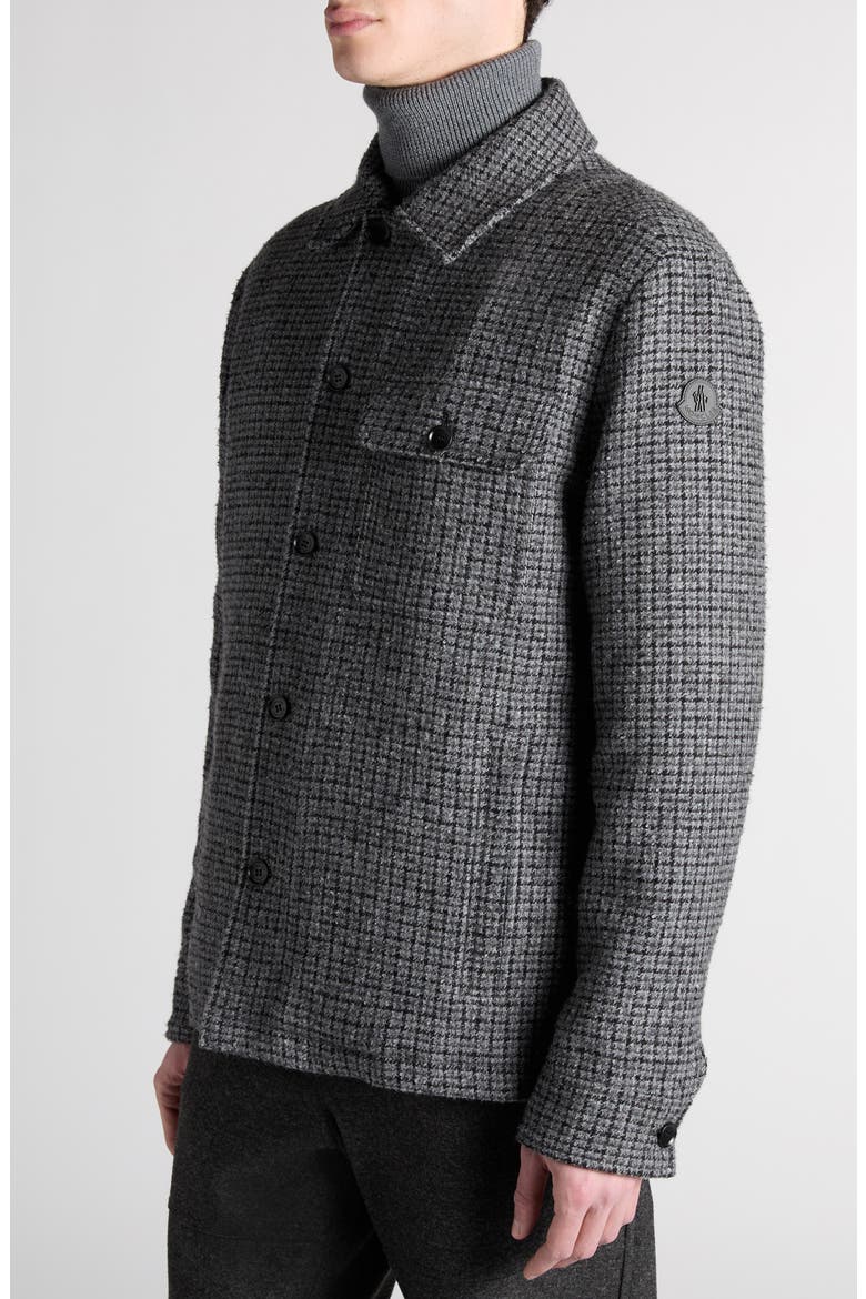 Norfol Wool Blend Overshirt, Alternate, color, GREY BLACK
