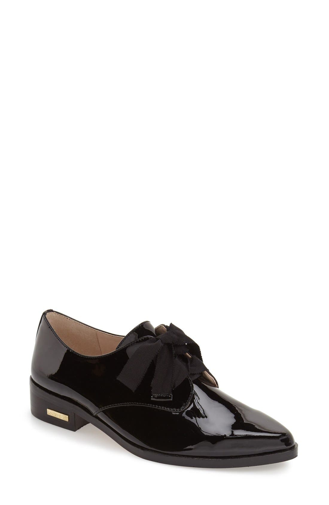 Adwin Almond Toe Oxford (Nordstrom Exclusive), Main, color, BLACK PATENT