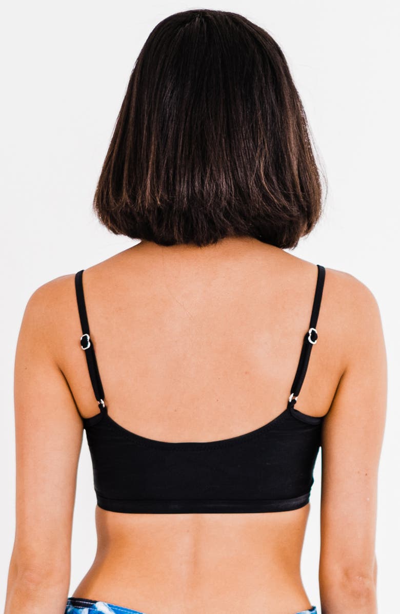 Calypsa Adjustable Strap Swim Bra, Alternate, color, Black