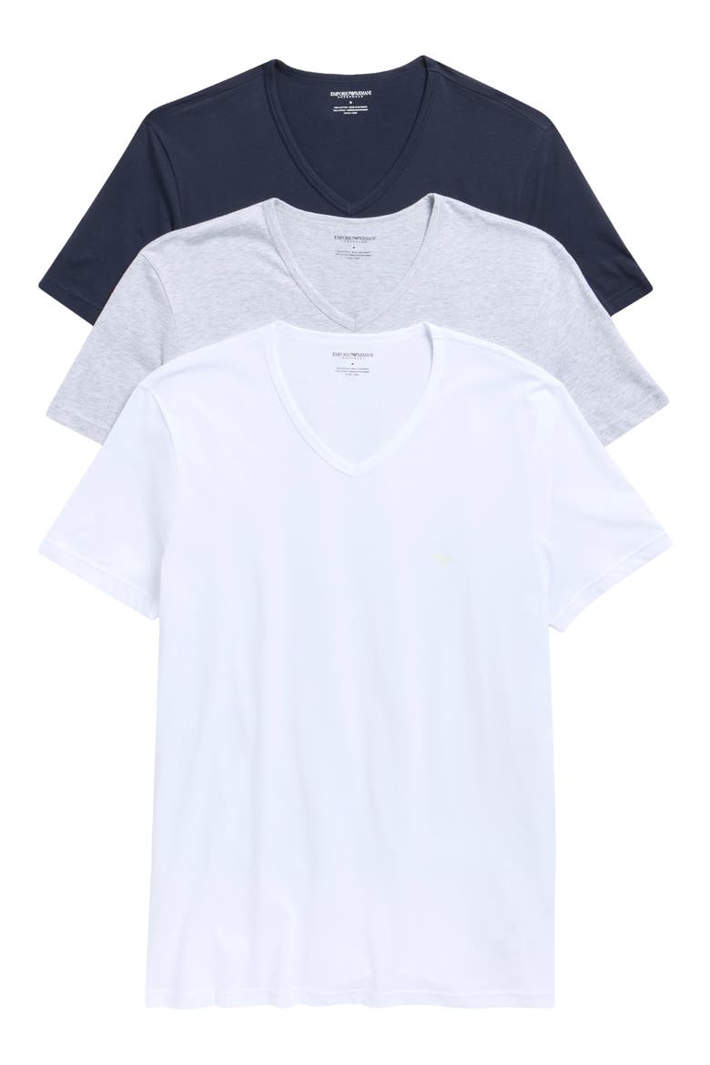 3-Pack Cotton V Neck Undershirts, Main, color, MULTI