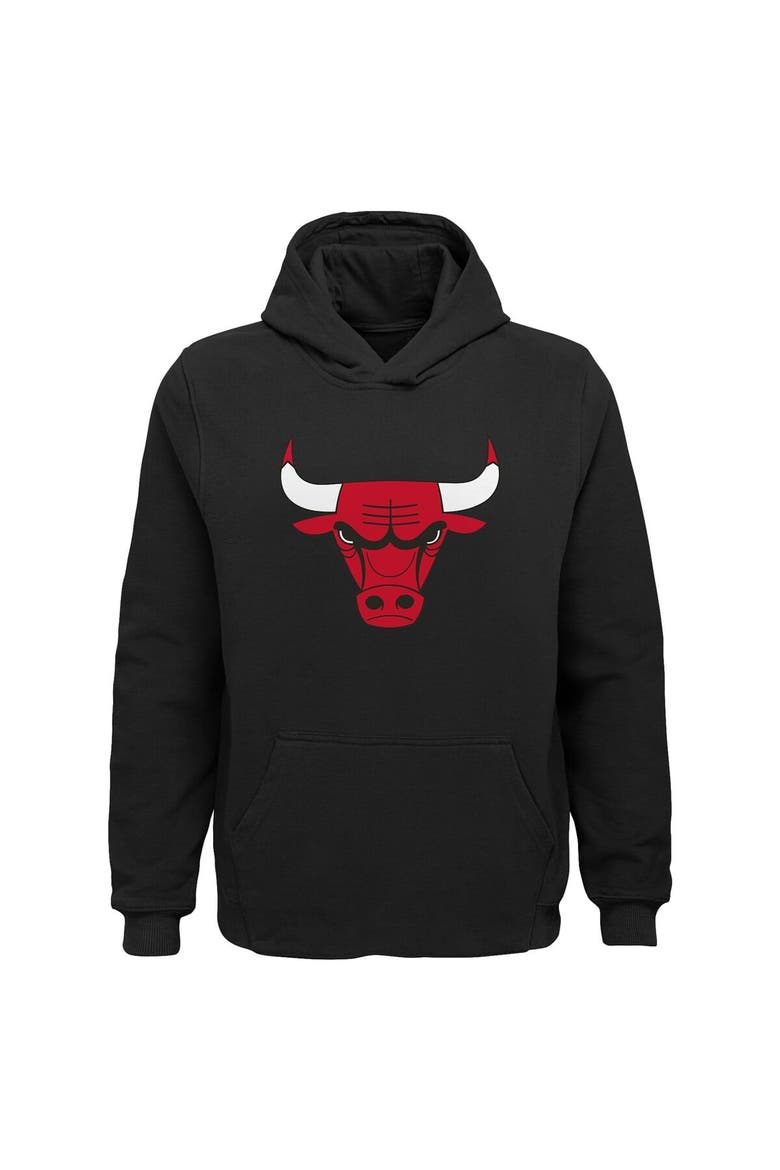 Youth Outerstuff Black Chicago Bulls Primary Logo Pullover Hoodie, Main, color, Black