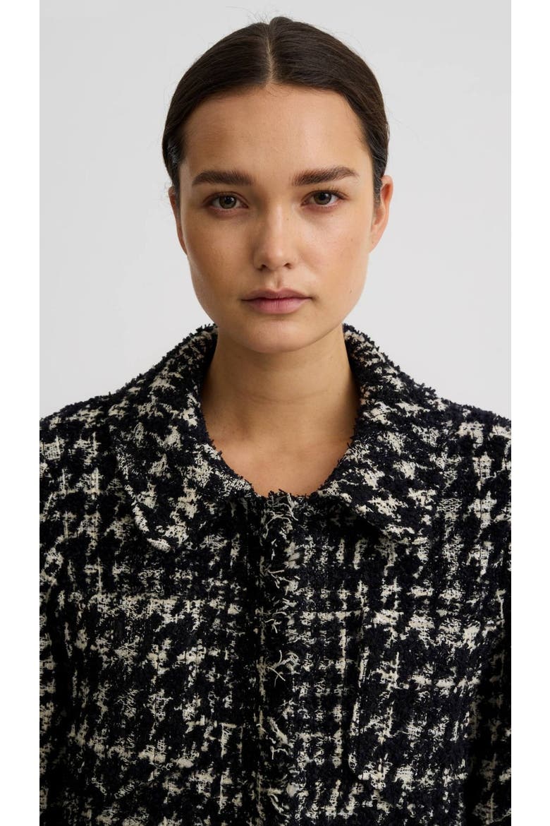 Long Sleeve Mini Jacket, Alternate, color, Black Houndstooth