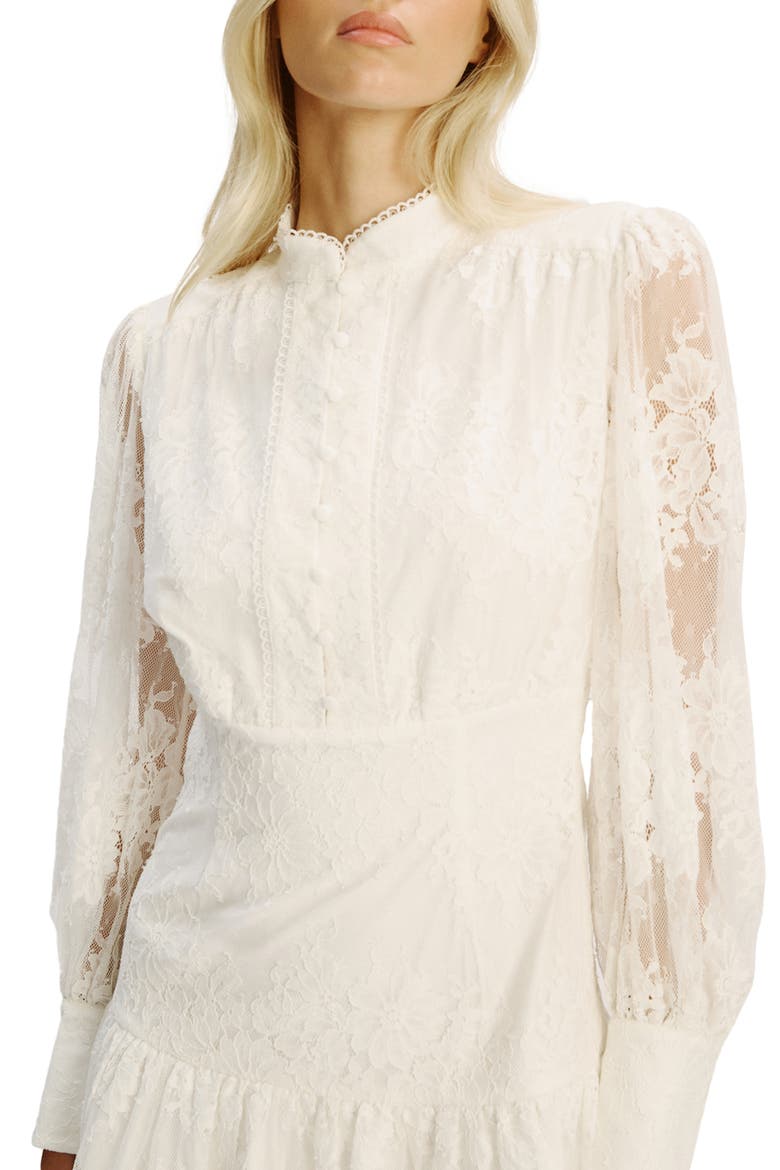 Olessia Long Sleeve Lace Minidress, Alternate, color, IVORY