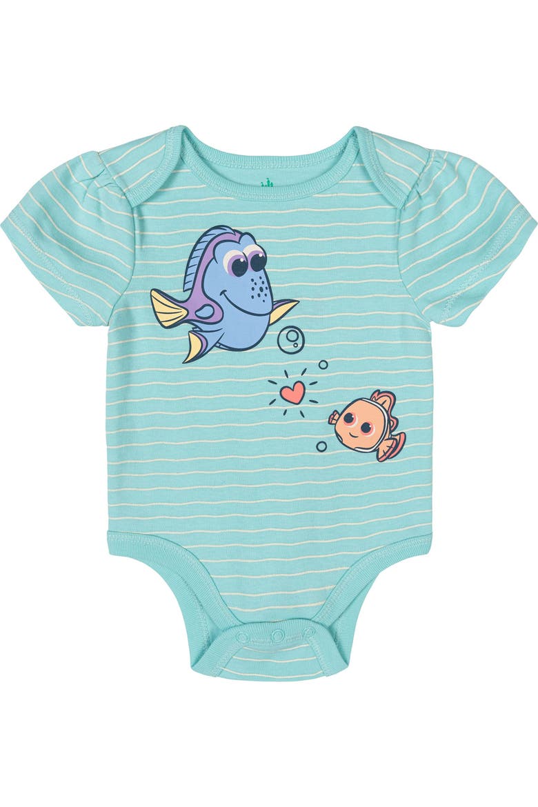 Pixar Girls' 5-Pack Short Sleeve Bodysuits, Alternate, color, Pixar Purple Pink Blue