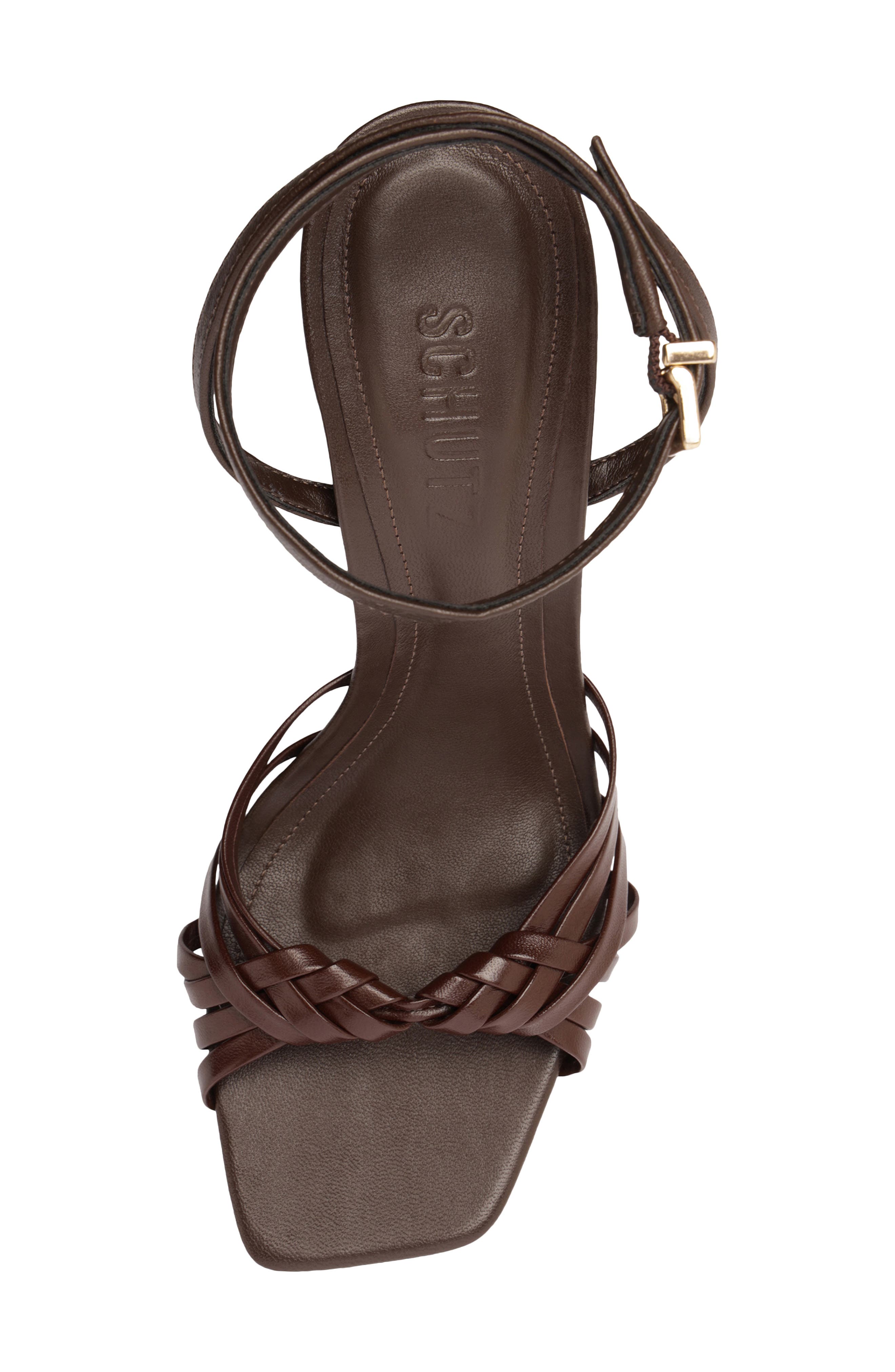 Schutz Tara Ankle Strap Sandal, Alternate, color, Chestnut Brown