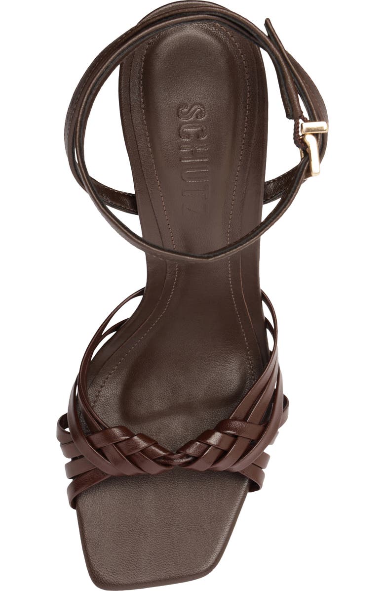 Schutz Tara Ankle Strap Sandal, Alternate, color, Chestnut Brown