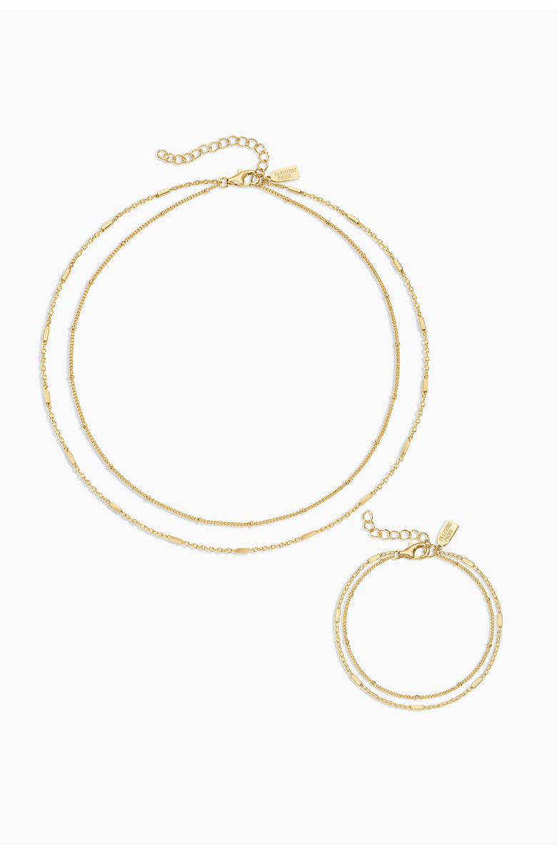 Electric Picks Double Take Necklace and Bracelet Set of 2, Main, color, Gold