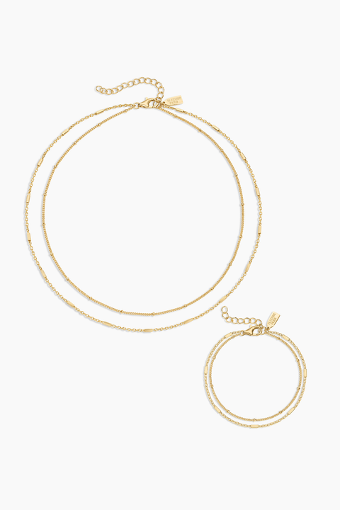 Double Take Necklace and Bracelet Set of 2