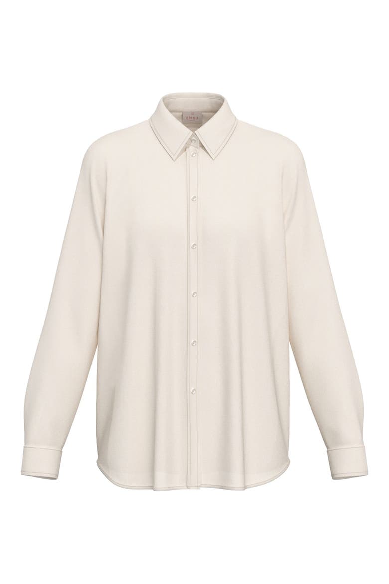 Silk Blend Long Sleeve Shirt, Alternate, color, WOOL WHITE