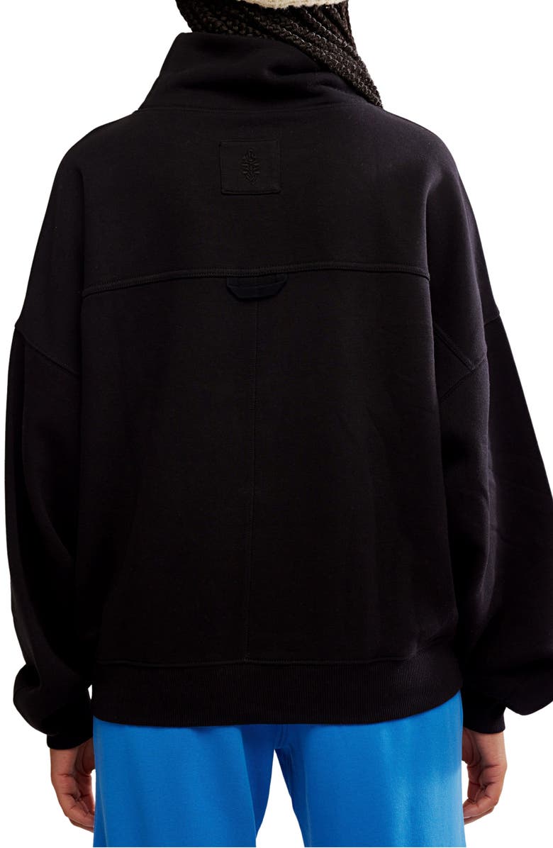 Free People FP Movement On Your Mark Logo Embroidered French Terry Sweatshirt, Alternate, color, Black Combo