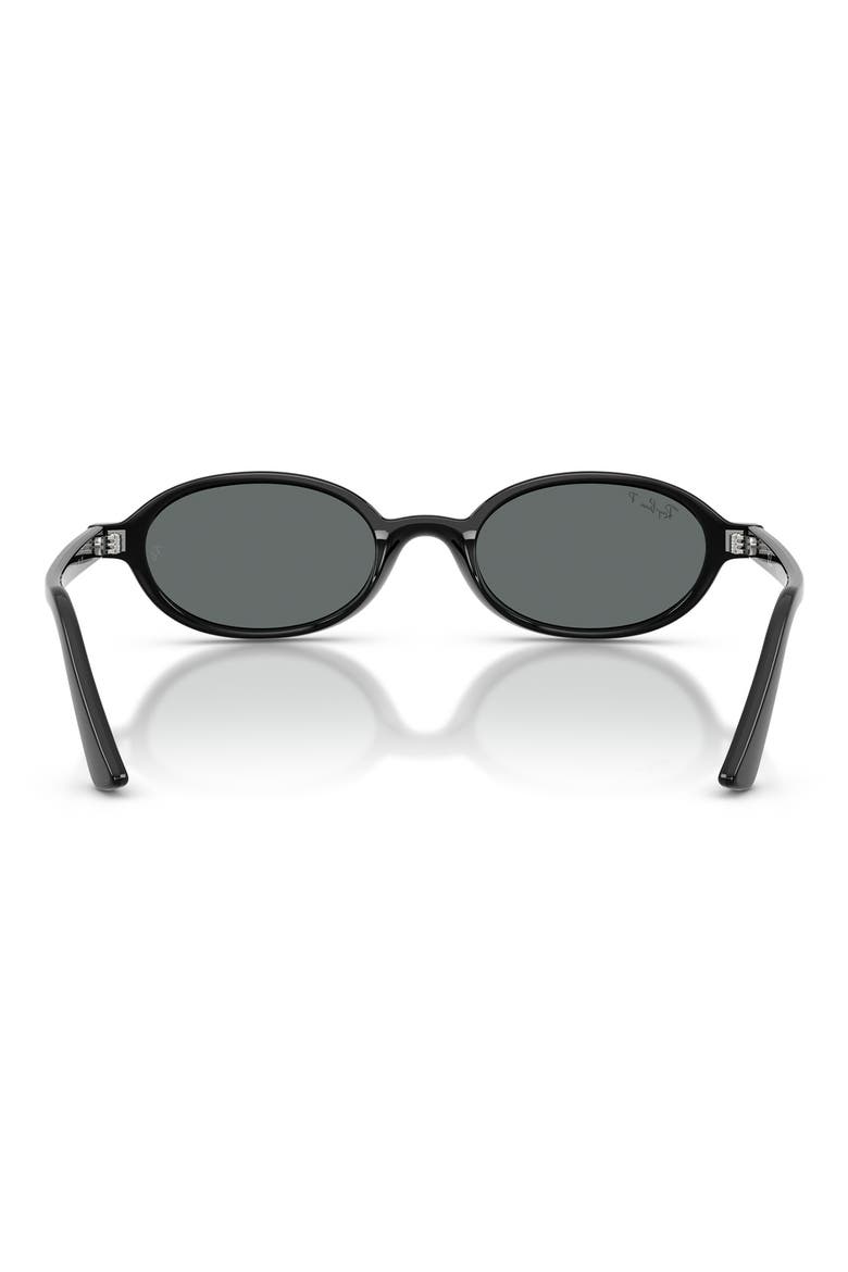 48mm Polarized Oval Sunglasses, Alternate, color, BLACK / DARK GREY POLAR
